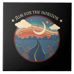 Aim for the horizon travel nature roadtrip ceramic tile