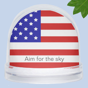 Aim for the Sky American Flag Snowglobe
