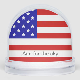 Aim for the Sky American Flag Snowglobe