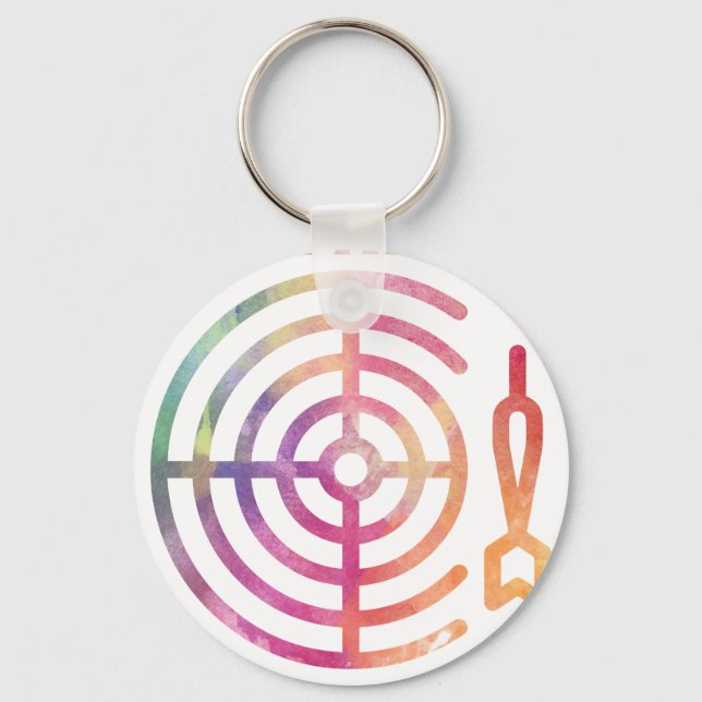 Aim Here Darts Players Bullseye Target Shooting Cl Key Ring (Front)