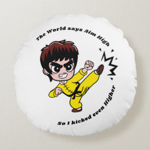 Aim High Motivational Round Cushion