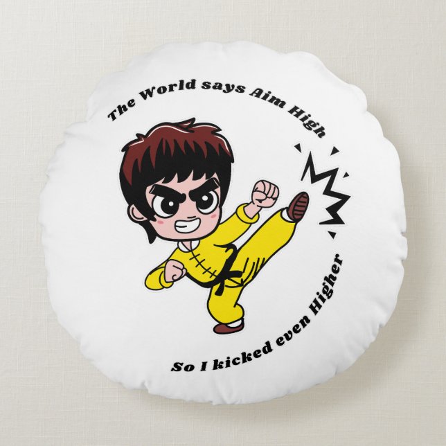 Aim High Motivational Round Cushion (Front)