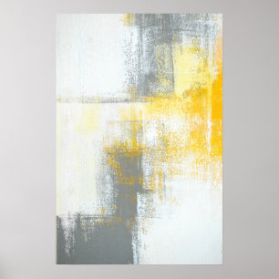 'Aim Higher' Grey and Brown Abstract Art Poster