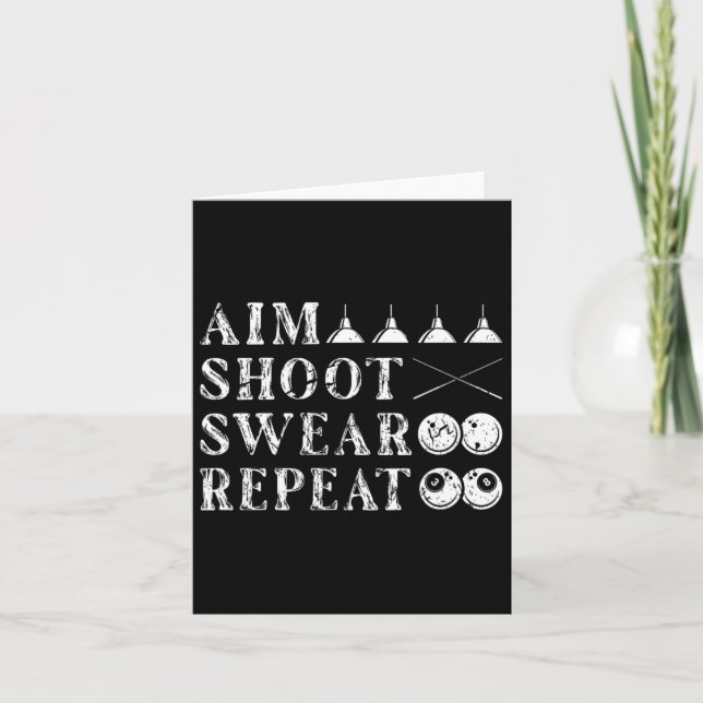 Aim Shoot Swear 8 Ball Pool Billiards  Card (Front)