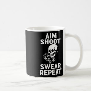 Aim Shoot Swear Repeat 8 Ball Billiard Pool Player Coffee Mug