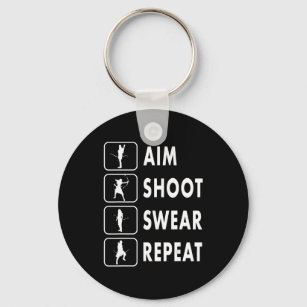 Aim Shoot Swear Repeat Archery Archer Lover Gift Key Ring