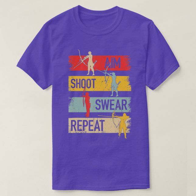 Aim Shoot Swear Repeat Archery Quote Essential  T-Shirt (Design Front)