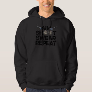 Aim Shoot Swear Repeat Darts Dart Player Bullseye  Hoodie