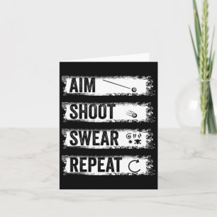 Aim Shoot Swear Repeat Funny Billiards 8-ball Pool Card
