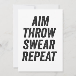 Aim Throw Swear Repeat Funny Cornhole Sport GIft  Invitation