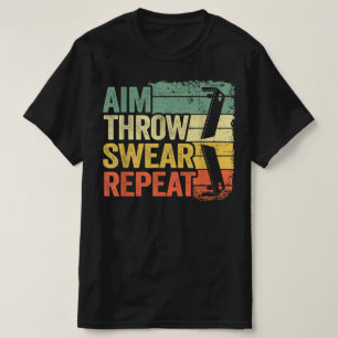 Aim Throw Swear Repeat Vintage Bean Bag Toss Funny T-Shirt
