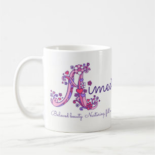Aimee name meaning decorative A monogram mug