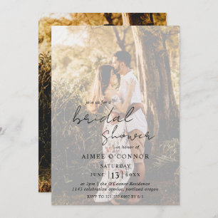 Aimee Rustic Script Modern Bridal Shower Invitation