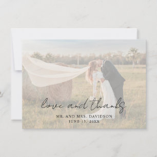 Aimee Rustic Script Modern Wedding Thank You Card
