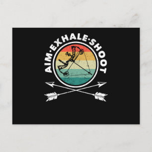 Aiming Exhale Shooting Funny Archery Postcard