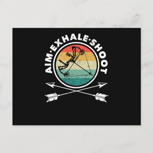 Aiming Exhale Shooting Funny Archery Postcard (Front)