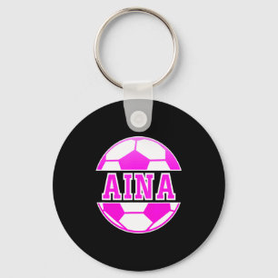 Aina Name Girls Soccer Play Football Sports Fan Ba Key Ring