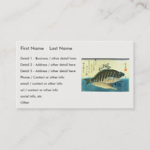 Ainame & Shima-hata - Hiroshige's Japanese Fish Business Card