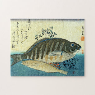Ainame & Shima-hata - Hiroshige's Japanese Fish Jigsaw Puzzle
