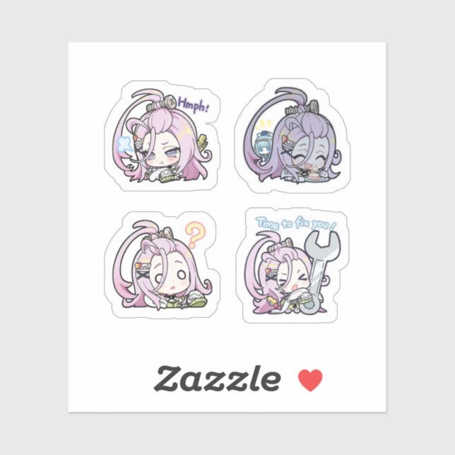 Aino Genshin Impact 4 Pack Sticker Sheet (Sheet)