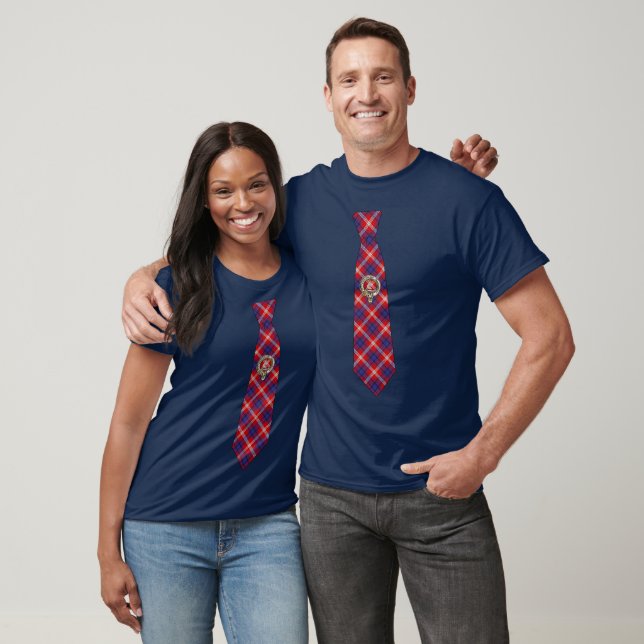 Ainslie Scottish Badge & Tartan Necktie  T-Shirt (Unisex)