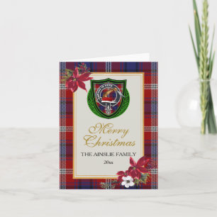 Ainslie Scottish Clan Tartan & Crest Card