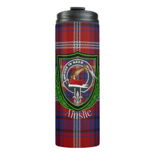 Ainslie Scottish Clan Tartan & Crest Thermal Tumbler