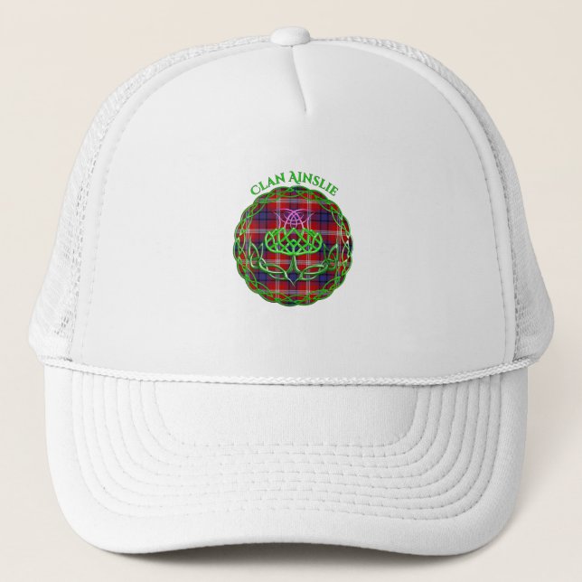 Ainslie Scottish Tartan Celtic Thistle Trucker Hat (Front)