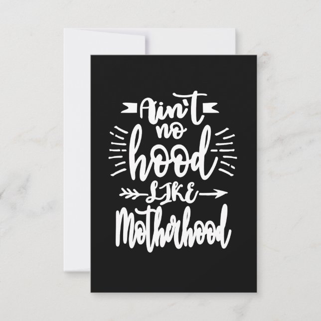 Ain't no Hood Like Motherhood RSVP Card (Front)