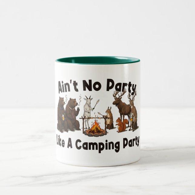 Ain't No Party Like A Camping Party Two-Tone Coffee Mug (Center)