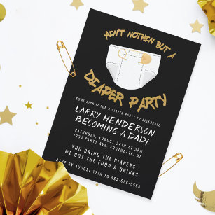 Ain't Nothin but a Diaper Party Hip Hop Party Invitation