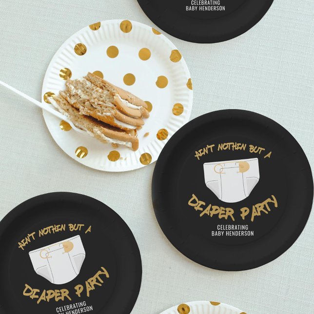 Ain't Nothin but a Diaper Party Hip Hop Party Paper Plate (Creator Uploaded)