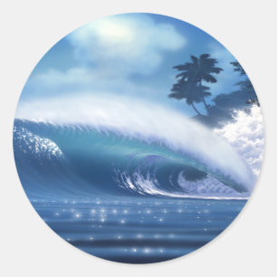 AIN'T TELLIN Surf Art by Steven Power Classic Round Sticker