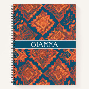 Ainu Mosaic Colourful Personalised Pattern Notebook