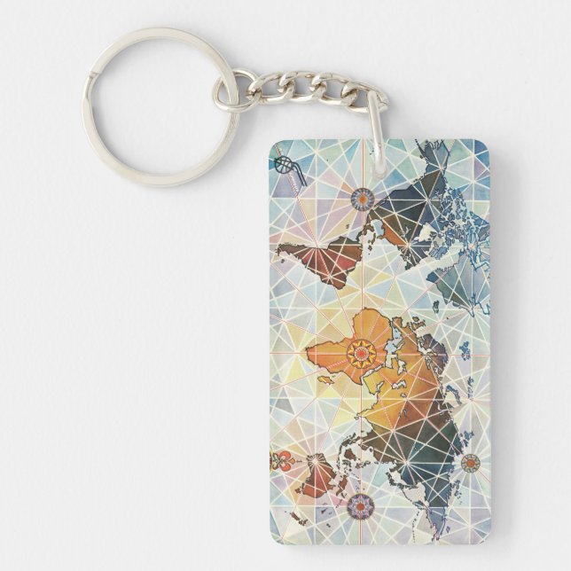 Air Afrique Map of the World Key Ring (Front)