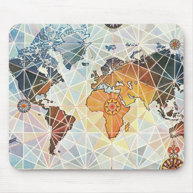 Air Afrique Map of the World Mouse Pad (Front)