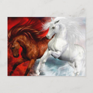 air and fire horses postcard