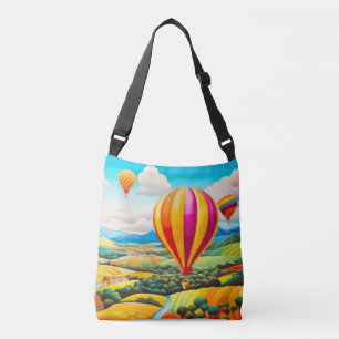 Air Ballon City Concept Abstract Colourful Scenery Crossbody Bag
