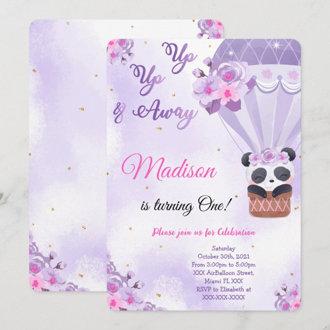 Air Ballon Invitations (Front/Back)