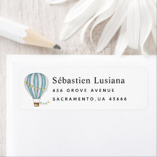  Air Balloon   Baby Shower Return Address Label