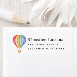 Air Balloon Baby Shower Return Address Label