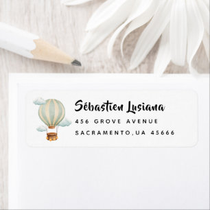 Air Balloon Baby Shower Return Address Return Address Label