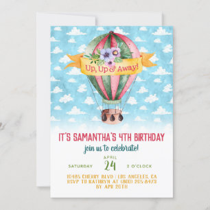 Air Balloon Birthday Invitation