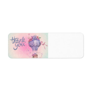 AIR BALLOON THANK YOU SOFT NEUTRALS EXPRESSIONS MA RETURN ADDRESS LABEL