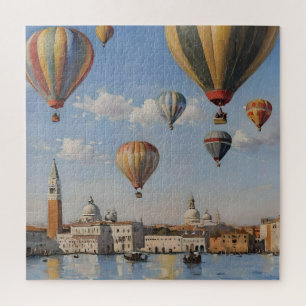 Air Ballooning Over Venice Oil Paint, Jigsaw Puzzle
