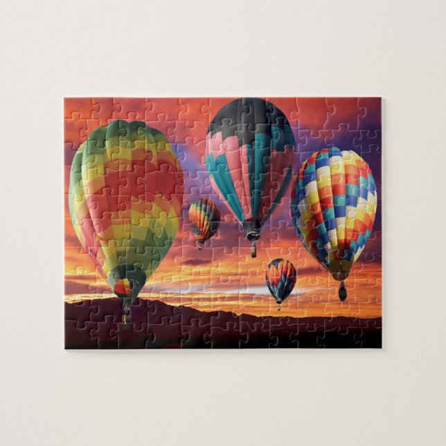 Air Balloons At Night Jigsaw Puzzle (Horizontal)