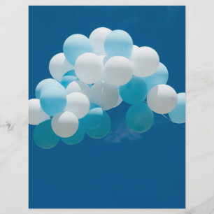 Air balloons flying in the blue sky flyer