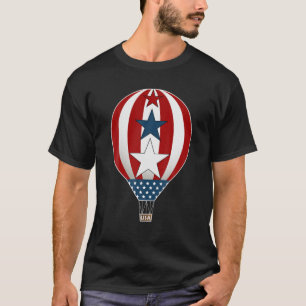 Air Baloon National Day, Happy 4Th Of July T-Shirt