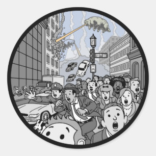 Air Bear Attack! Classic Round Sticker