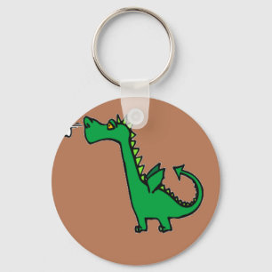 Air breathing green dragon key ring